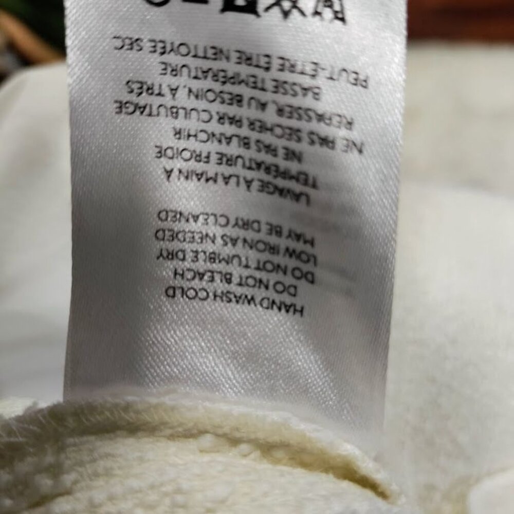 Anthropologie & Black Textured Puff Cream Whimsy Boho Sleeve Blouse L - Picture 14 of 14